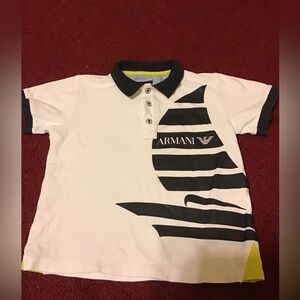 ARMANI JUNIOR BOYS SZ 4 POLO SHIRT TOP GUC CERT OF AUTH INCL